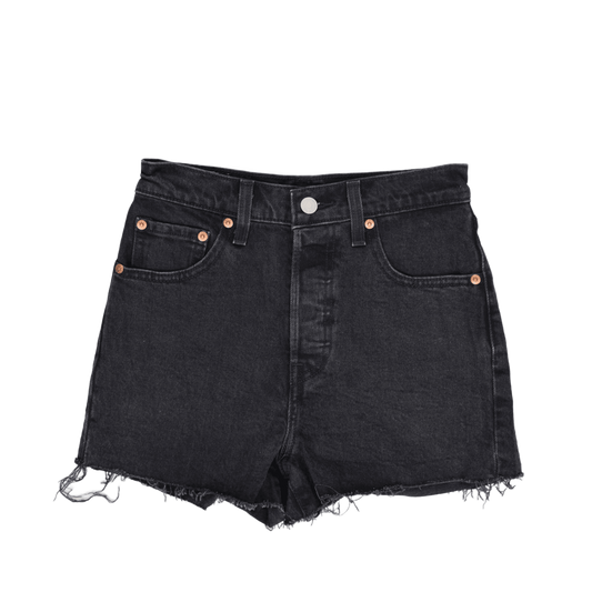 Levi's High Waisted Black Denim Cut Off Shorts Women Size 27 Cotton Vintage