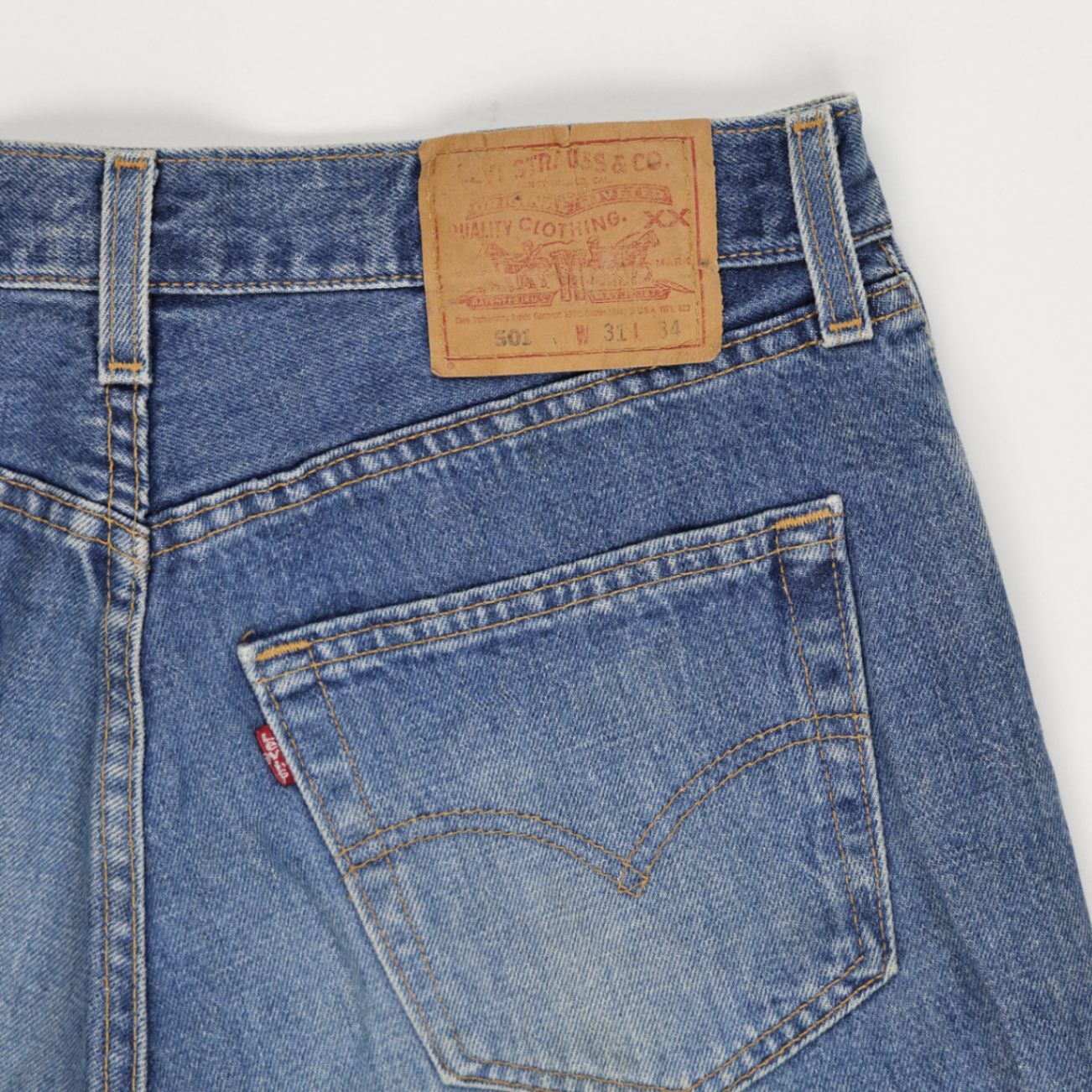 Levi's 501 Vintage Denim Cut-Off Shorts Mid Blue W31 L34 100% Cotton Unisex