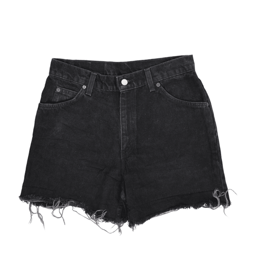 Levi's Women's 950 Black Denim Cut Off Shorts Size 10 Vintage 7 Inch Inseam