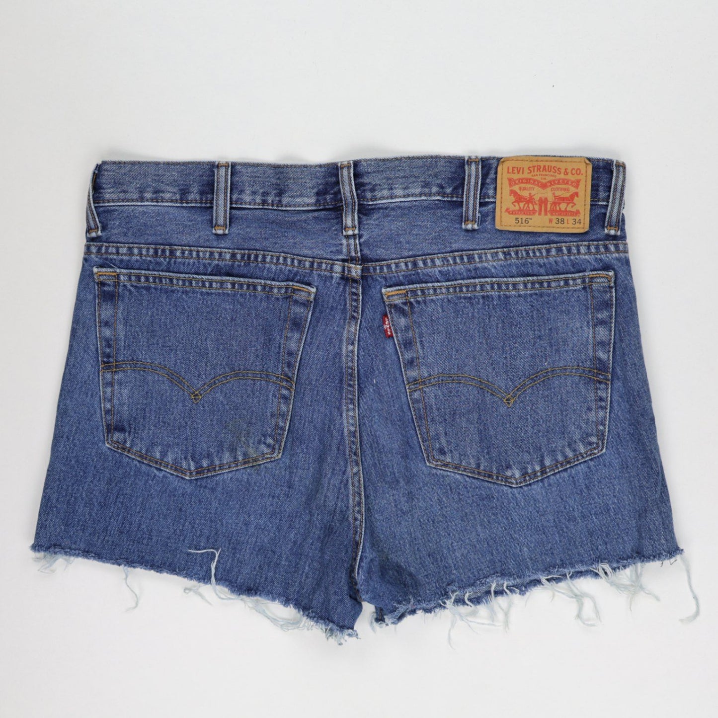 Levi's 516 Vintage High Waist Denim Shorts Blue W38 Cotton