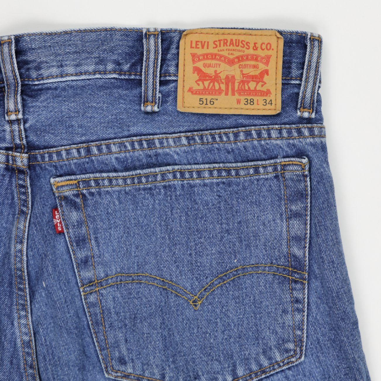 Levi's 516 Vintage High Waist Denim Shorts Blue W38 Cotton