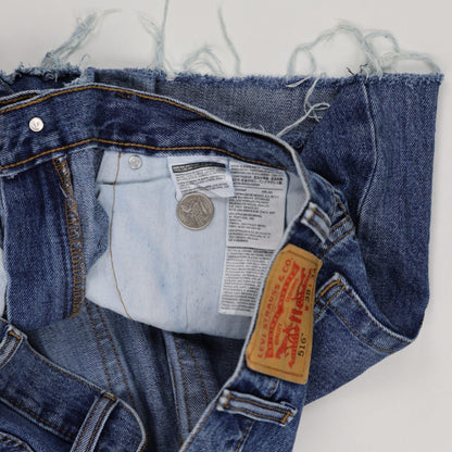 Levi's 516 Vintage High Waist Denim Shorts Blue W38 Cotton