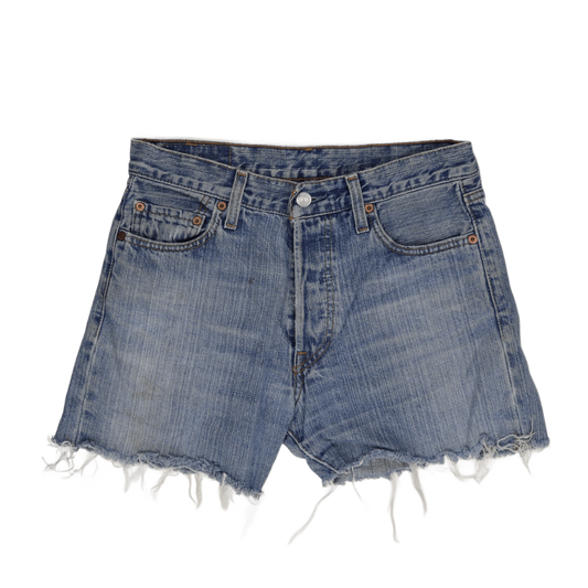 Levi's 501 Vintage Distressed Cut-Off Denim Shorts Classic Blue Size 30 Cotton