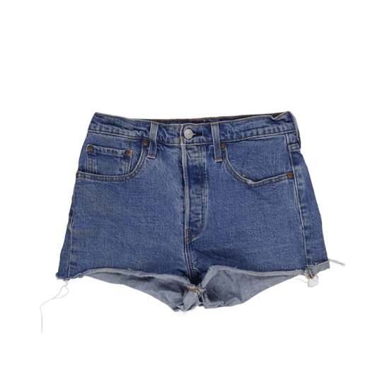Levi's 501 Vintage Blue High Waist Distressed Denim Shorts W31 Cotton