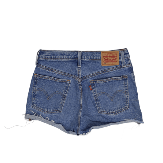 Levi's 501 Vintage Blue High Waist Distressed Denim Shorts W31 Cotton