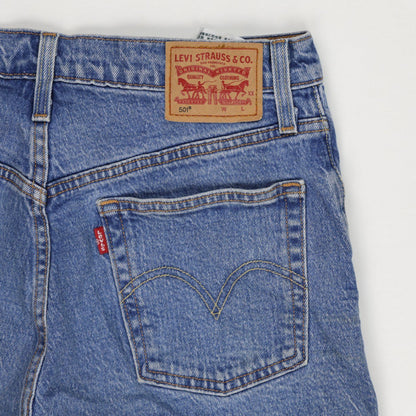 Levi's 501 Vintage Blue High Waist Distressed Denim Shorts W31 Cotton