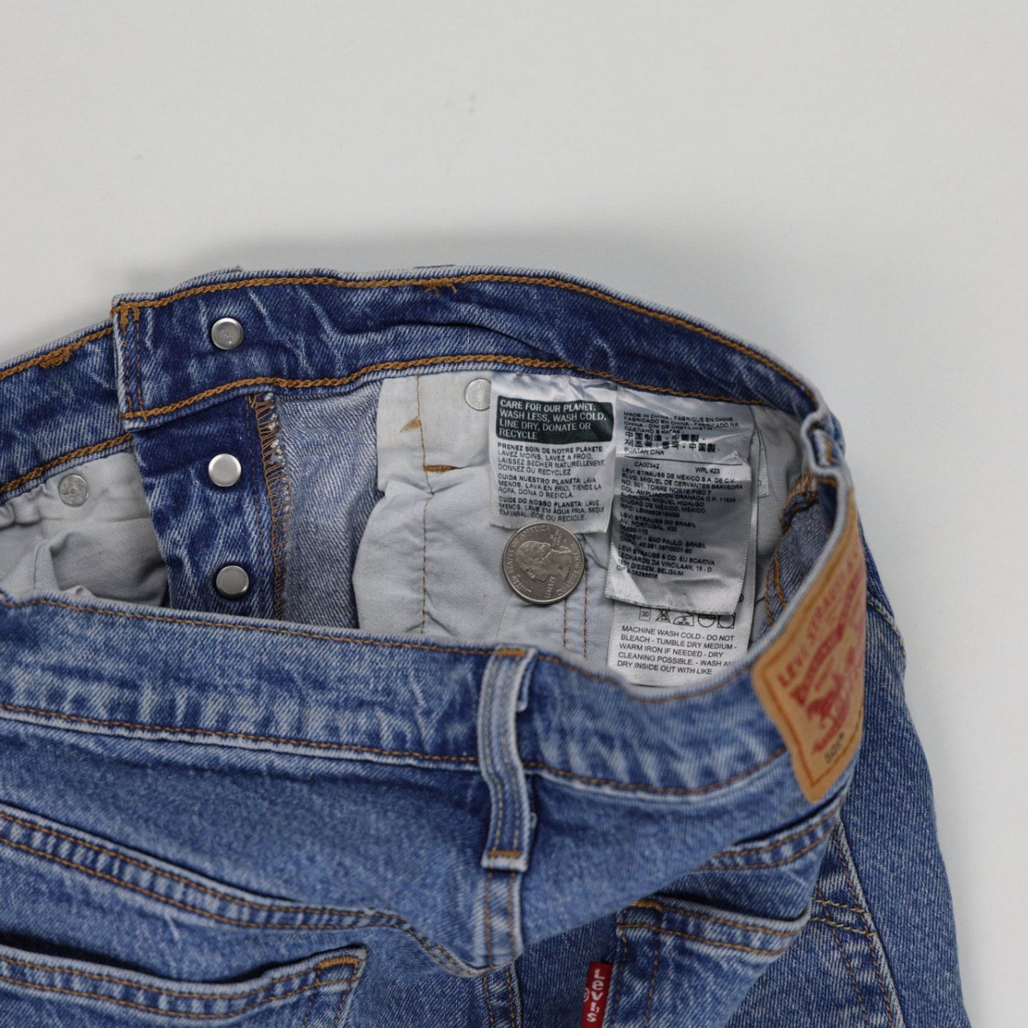 Levi's 501 Vintage Blue High Waist Distressed Denim Shorts W31 Cotton