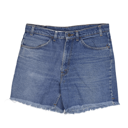 Levi's Vintage Blue Denim High-Waisted Cut-Off Shorts W32 8 Inch Cotton