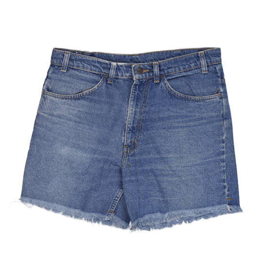 Levi's Vintage Blue Denim High-Waisted Cut-Off Shorts W32 8 Inch Cotton