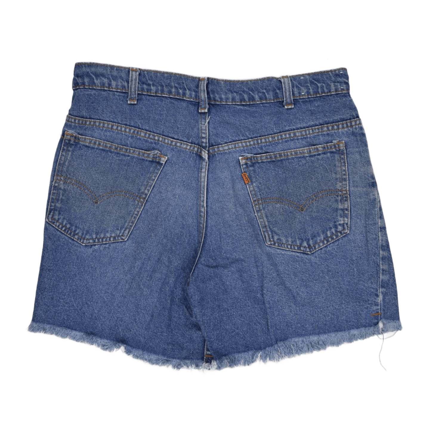 Levi's Vintage Blue Denim High-Waisted Cut-Off Shorts W32 8 Inch Cotton