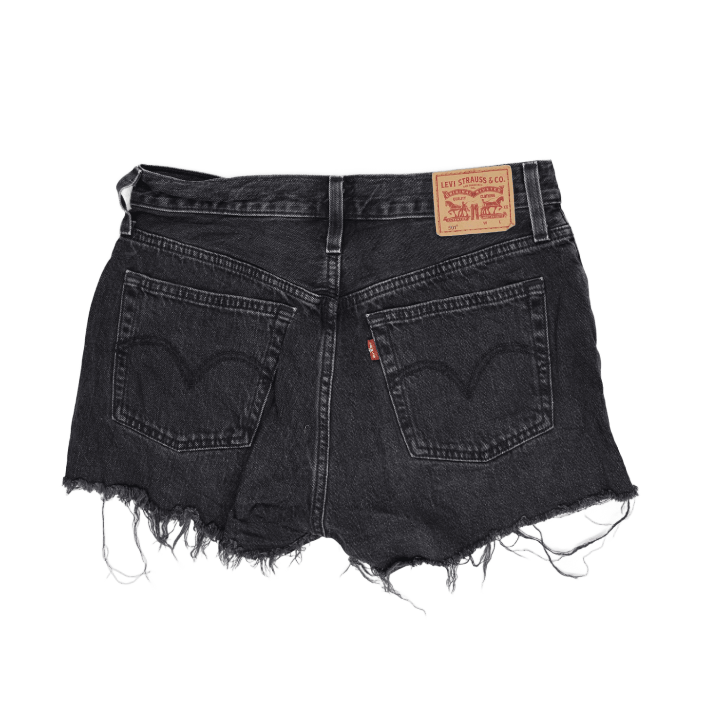 Levi's 501 Black Denim High Waist Vintage Shorts W32 100 Cotton Womens