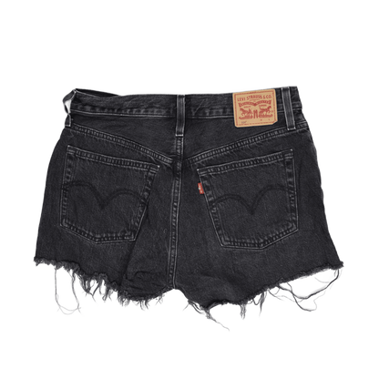 Levi's 501 Black Denim High Waist Vintage Shorts W32 100 Cotton Womens