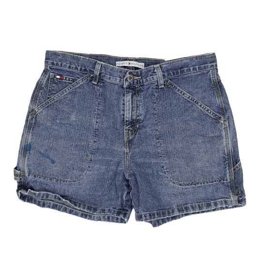 Tommy Hilfiger Vintage Blue Denim Shorts Size 34 Cotton Denim 90s Style
