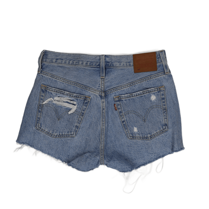 Levi's Women's Vintage Blue Denim Shorts W31 5cm Cotton Distressed