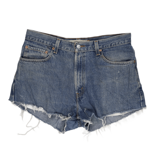 Levi's 560 Comfort Fit Vintage High Waisted Denim Shorts Blue W34 L30 100 Cotton