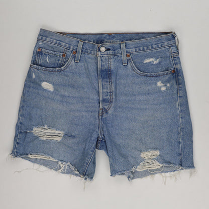 Levi's 501 Distressed Denim Shorts Vintage Blue W40 100% Cotton