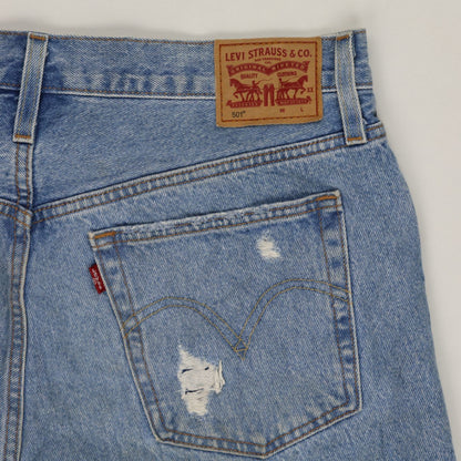 Levi's 501 Distressed Denim Shorts Vintage Blue W40 100% Cotton