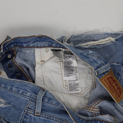 Levi's 501 Distressed Denim Shorts Vintage Blue W40 100% Cotton
