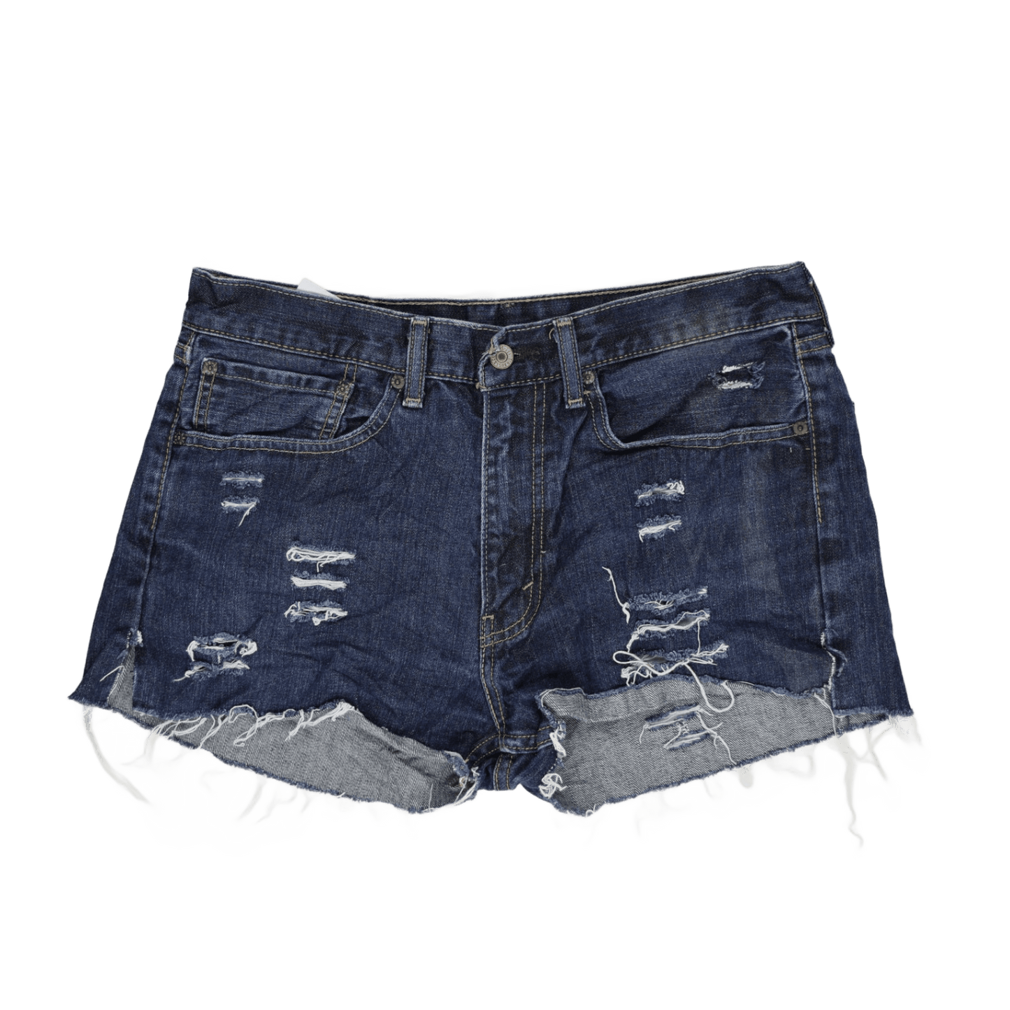 Levi's 505 Distressed Denim Shorts Blue 34W 30L 100 Percent Cotton Vintage