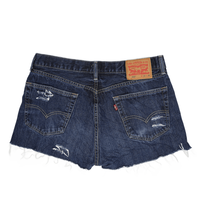 Levi's 505 Distressed Denim Shorts Blue 34W 30L 100 Percent Cotton Vintage