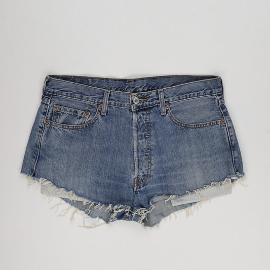Levi's 501 Vintage Cut Off Denim Shorts Women's Blue W34 100% Cotton