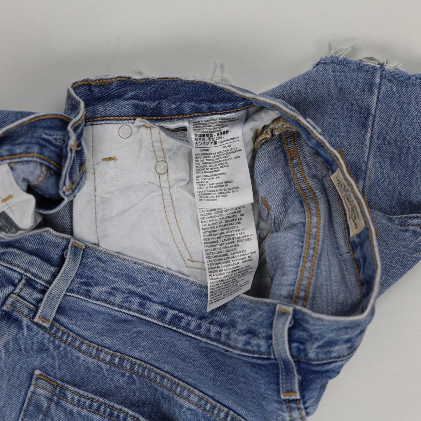 Levi's Vintage Blue High Waisted Denim Shorts W31 31in Cotton