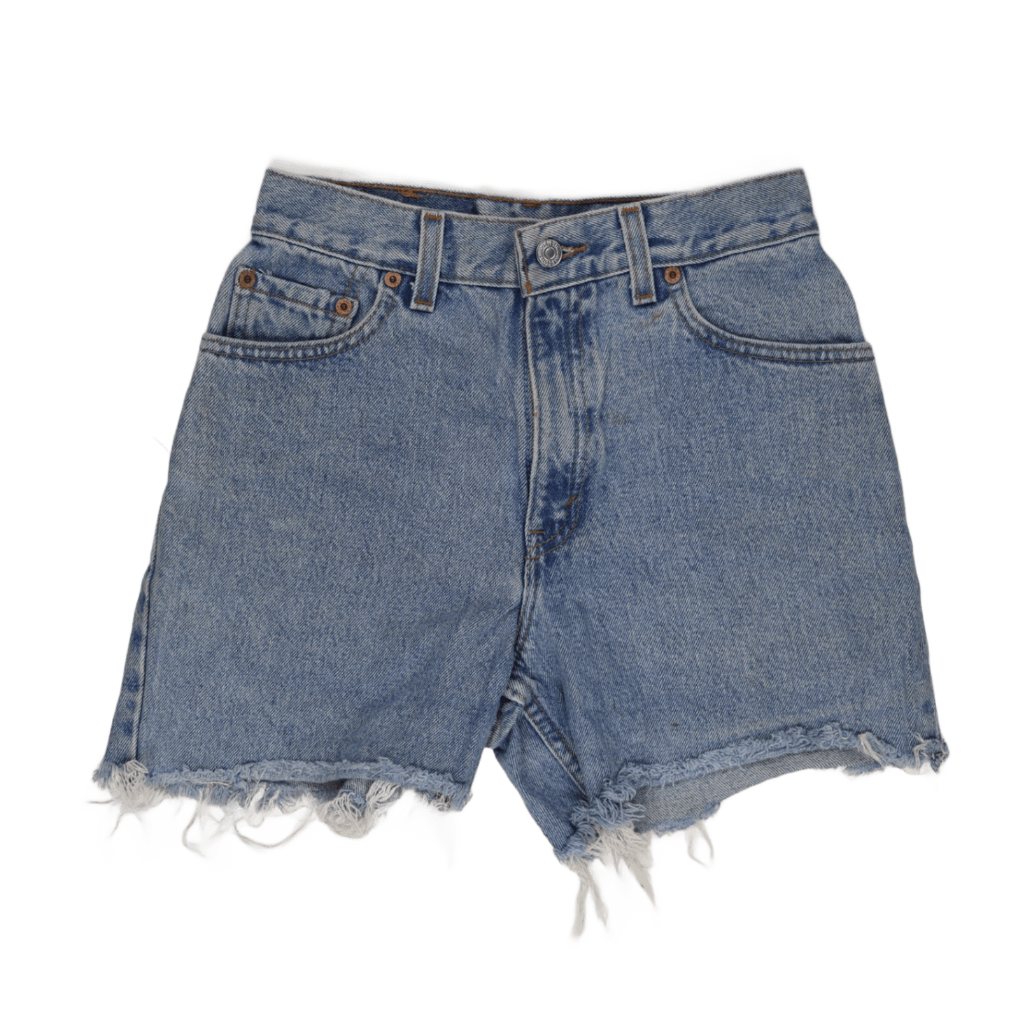 Levi's 550 High Rise Distressed Denim Shorts Light Blue Size 4 S Cotton Denim