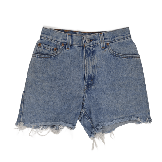 Levi's 550 High Rise Distressed Denim Shorts Light Blue Size 4 S Cotton Denim