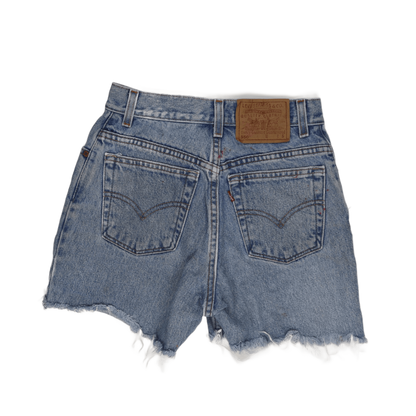 Levi's 550 High Rise Distressed Denim Shorts Light Blue Size 4 S Cotton Denim