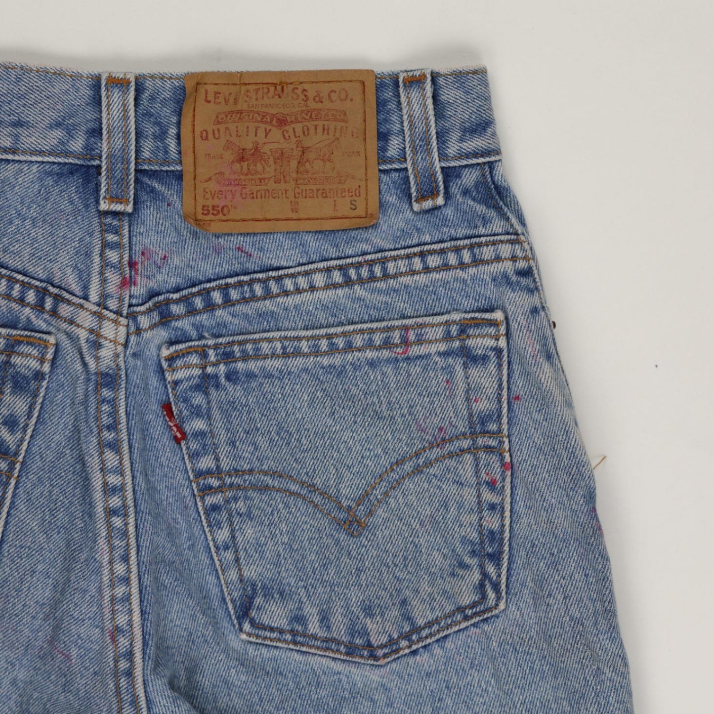 Levi's 550 High Rise Distressed Denim Shorts Light Blue Size 4 S Cotton Denim
