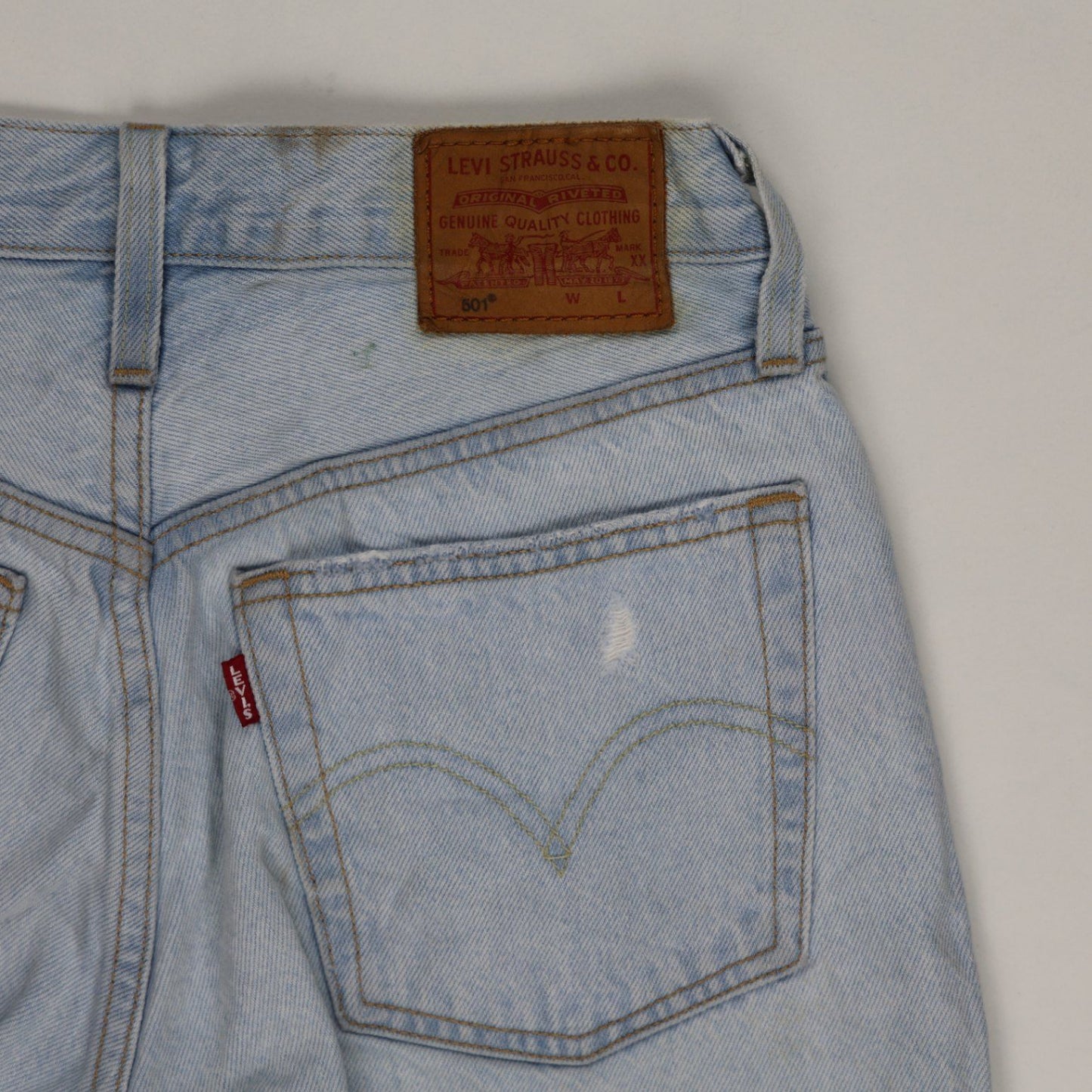 Levi's 501 Vintage Light Blue Denim Shorts W31 7in Inseam Cotton