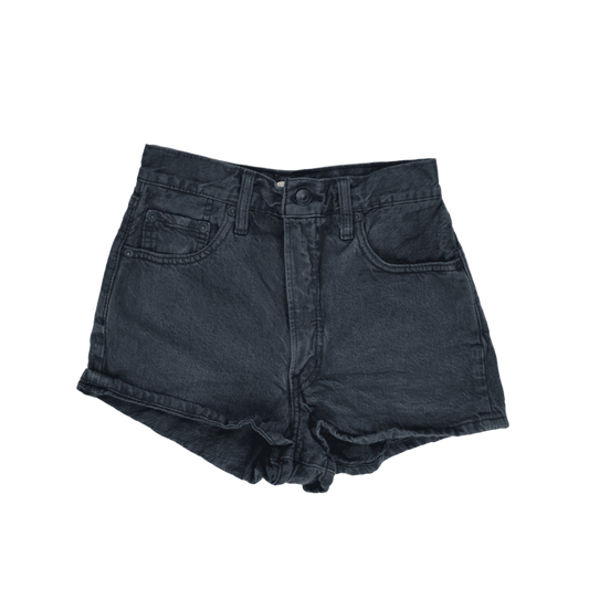 Levi's Womens High Waisted Black Denim Shorts W24 Vintage Cotton