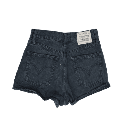 Levi's Womens High Waisted Black Denim Shorts W24 Vintage Cotton