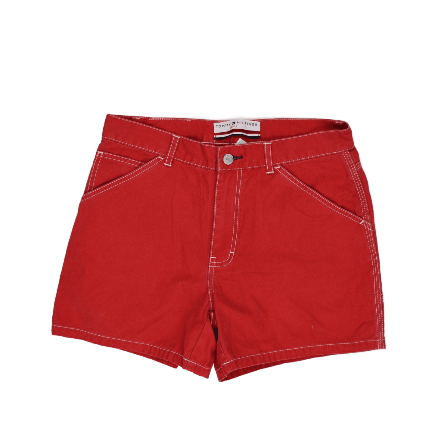 Tommy Hilfiger Red Cargo Shorts Women Size 6 100 Percent Cotton 4 Inch Inseam