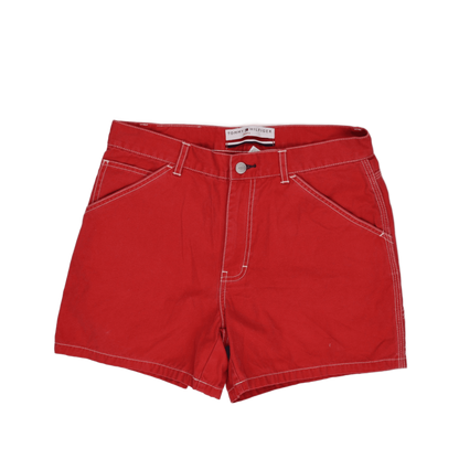 Tommy Hilfiger Red Cargo Shorts Women Size 6 100 Percent Cotton 4 Inch Inseam