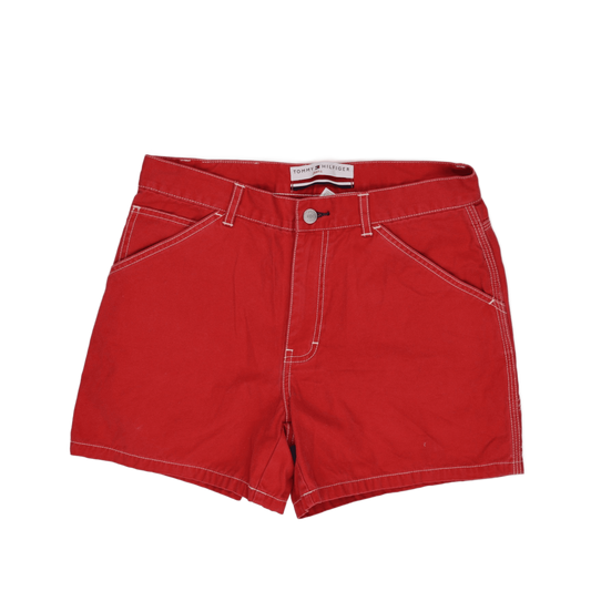 Tommy Hilfiger Red Cargo Shorts Women Size 6 100 Percent Cotton 4 Inch Inseam