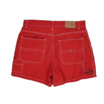 Tommy Hilfiger Red Cargo Shorts Women Size 6 100 Percent Cotton 4 Inch Inseam