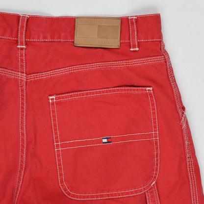 Tommy Hilfiger Red Cargo Shorts Women Size 6 100 Percent Cotton 4 Inch Inseam
