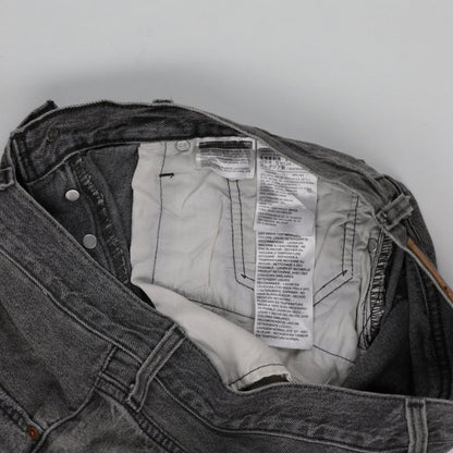 Levi's 501 Grey Distressed Denim Shorts W28 High Waist Vintage Cotton