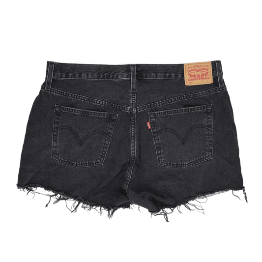 Levi's 501 Black High Waist Denim Shorts Size 28 Cotton Vintage