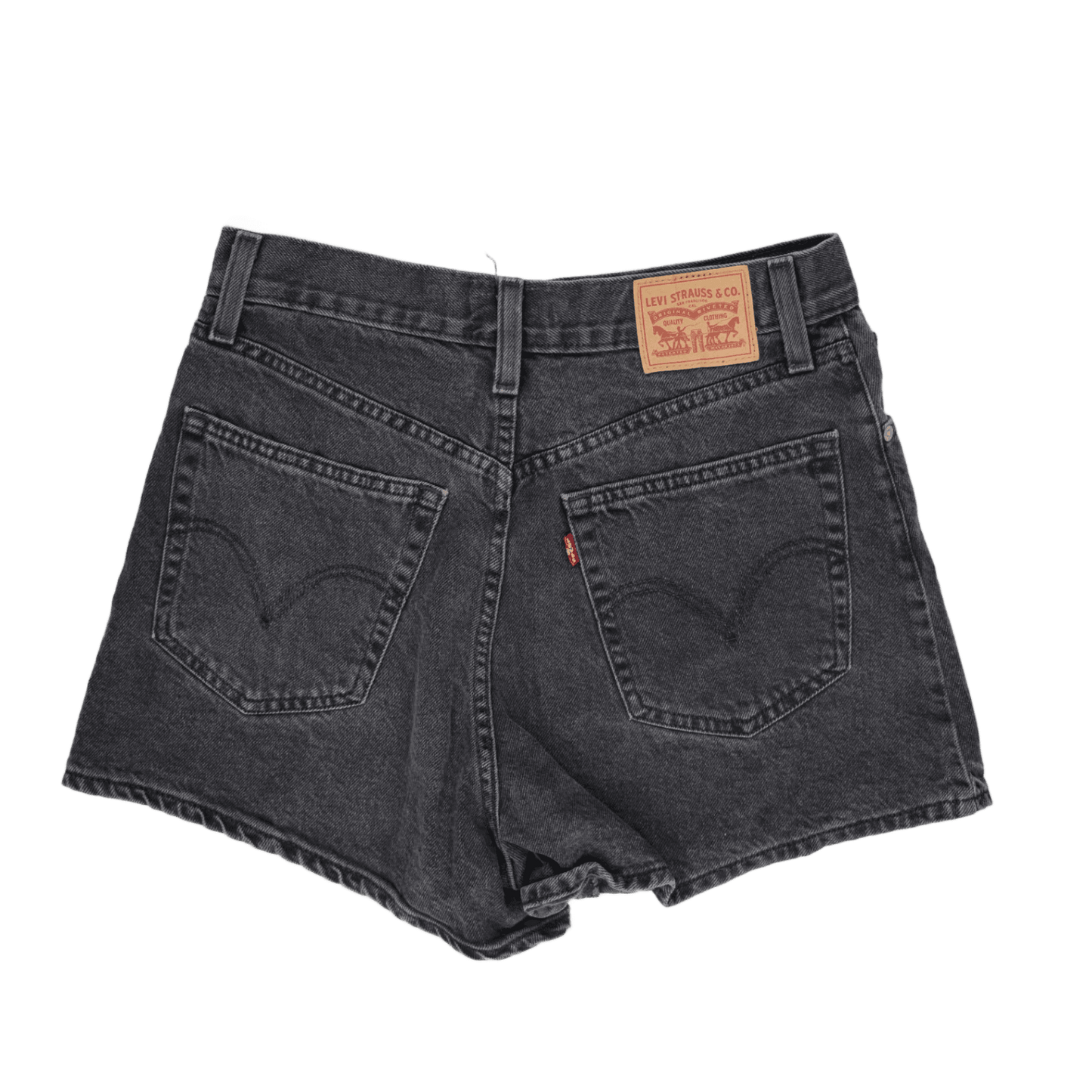 Levi's Womens Vintage High Waist Black Denim Shorts W29 100% Cotton