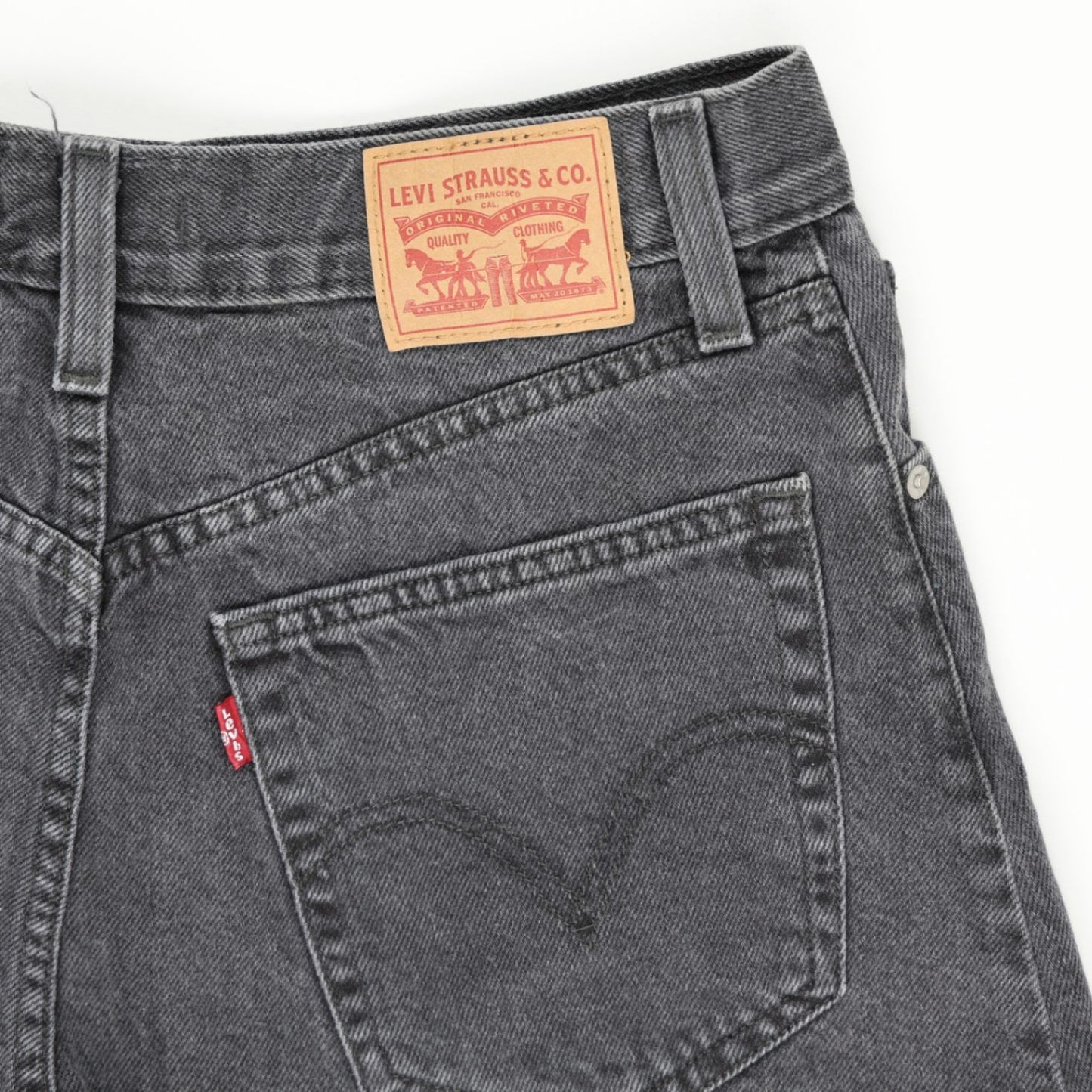 Levi's Womens Vintage High Waist Black Denim Shorts W29 100% Cotton