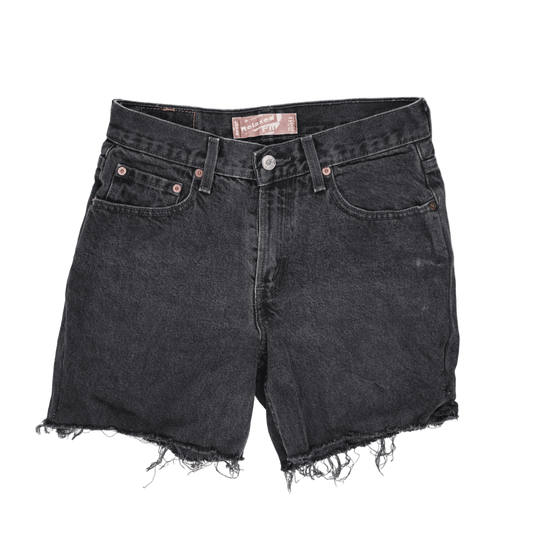 Levi's 550 Vintage Black Denim Cut Off Shorts Women Size 16 100% Cotton 8 In Inseam