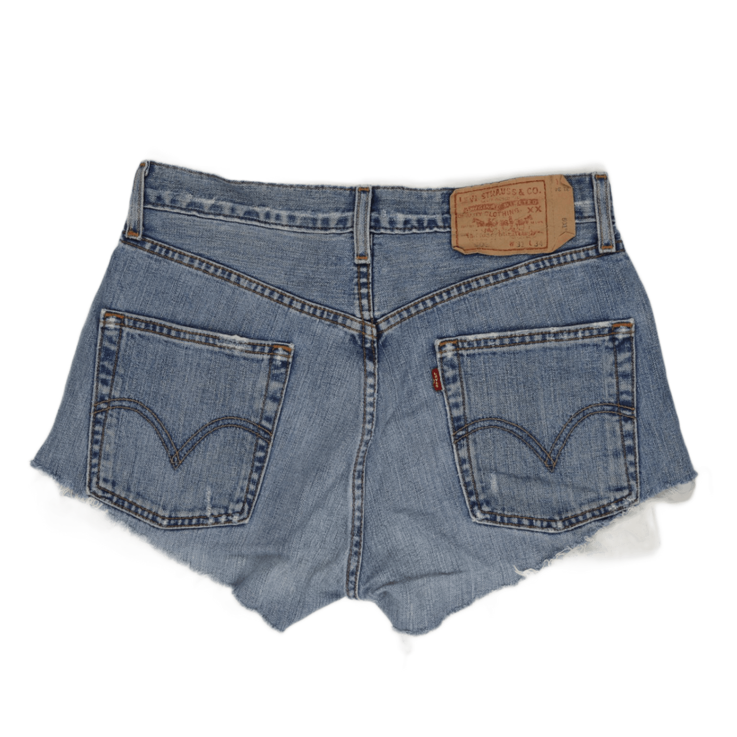 Levi's Vintage Cut Off Denim Shorts Mid Blue W32 Cotton