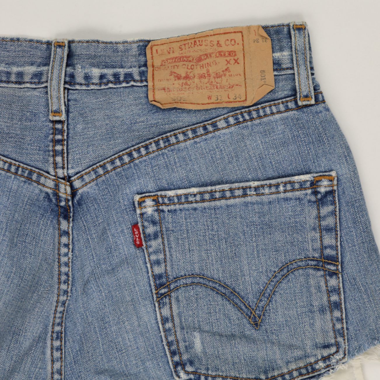 Levi's Vintage Cut Off Denim Shorts Mid Blue W32 Cotton