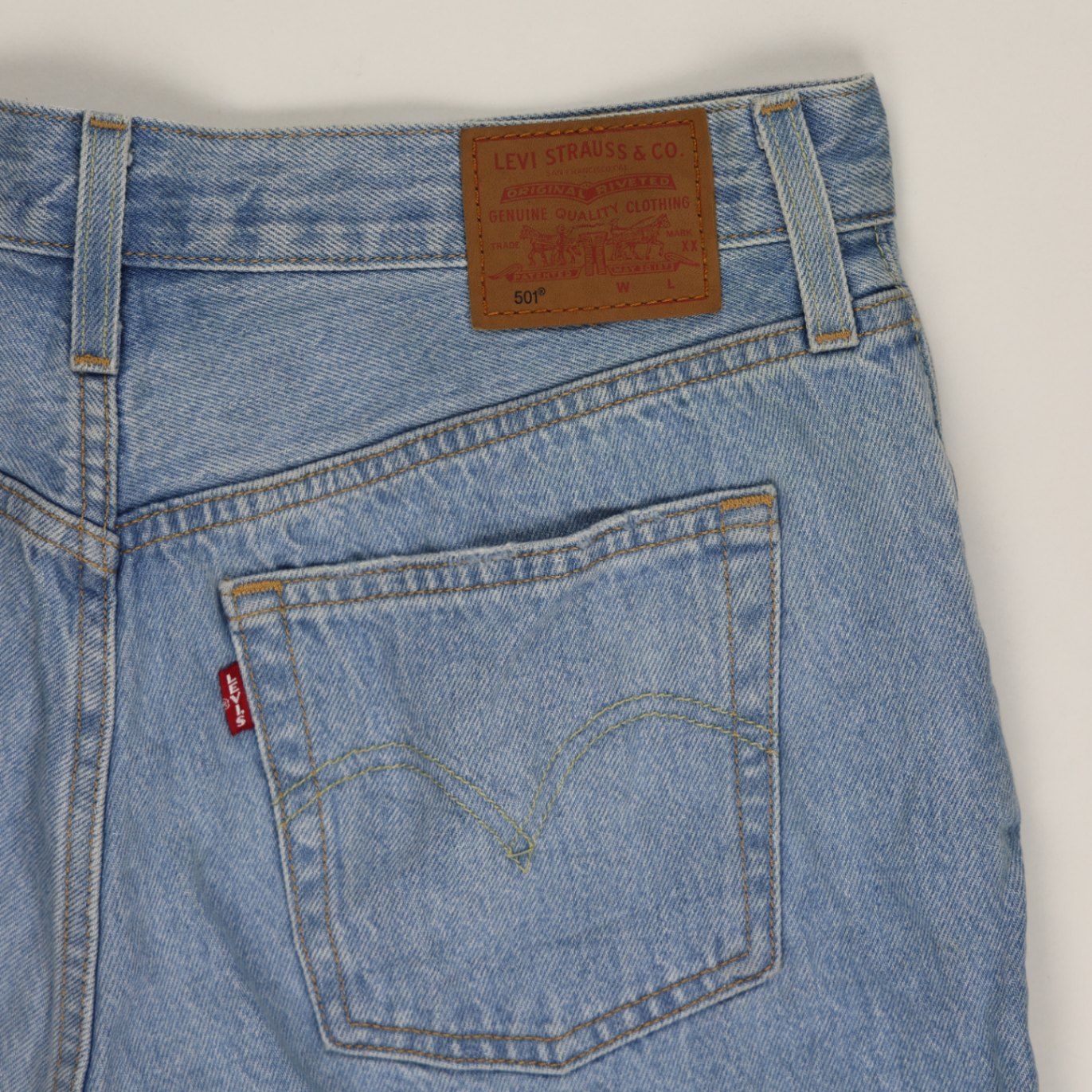 Levi's 501 Vintage Blue Distressed Denim Shorts W32 100% Cotton Womens