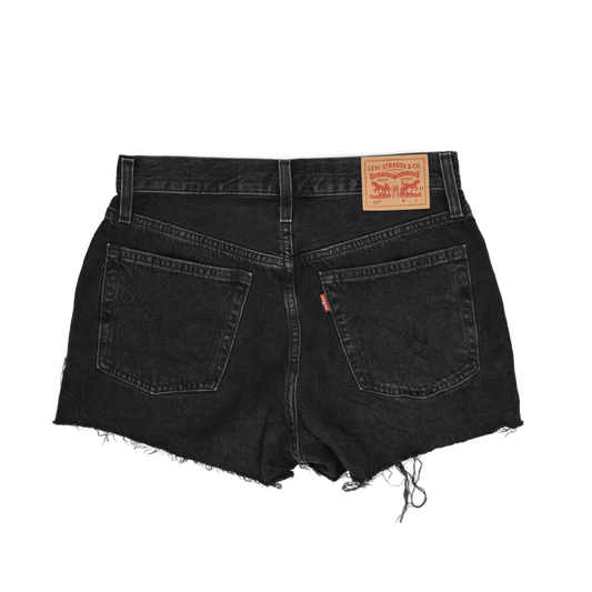 Levi's 501 High Waist Black Denim Shorts Women Size 29 Cotton Vintage