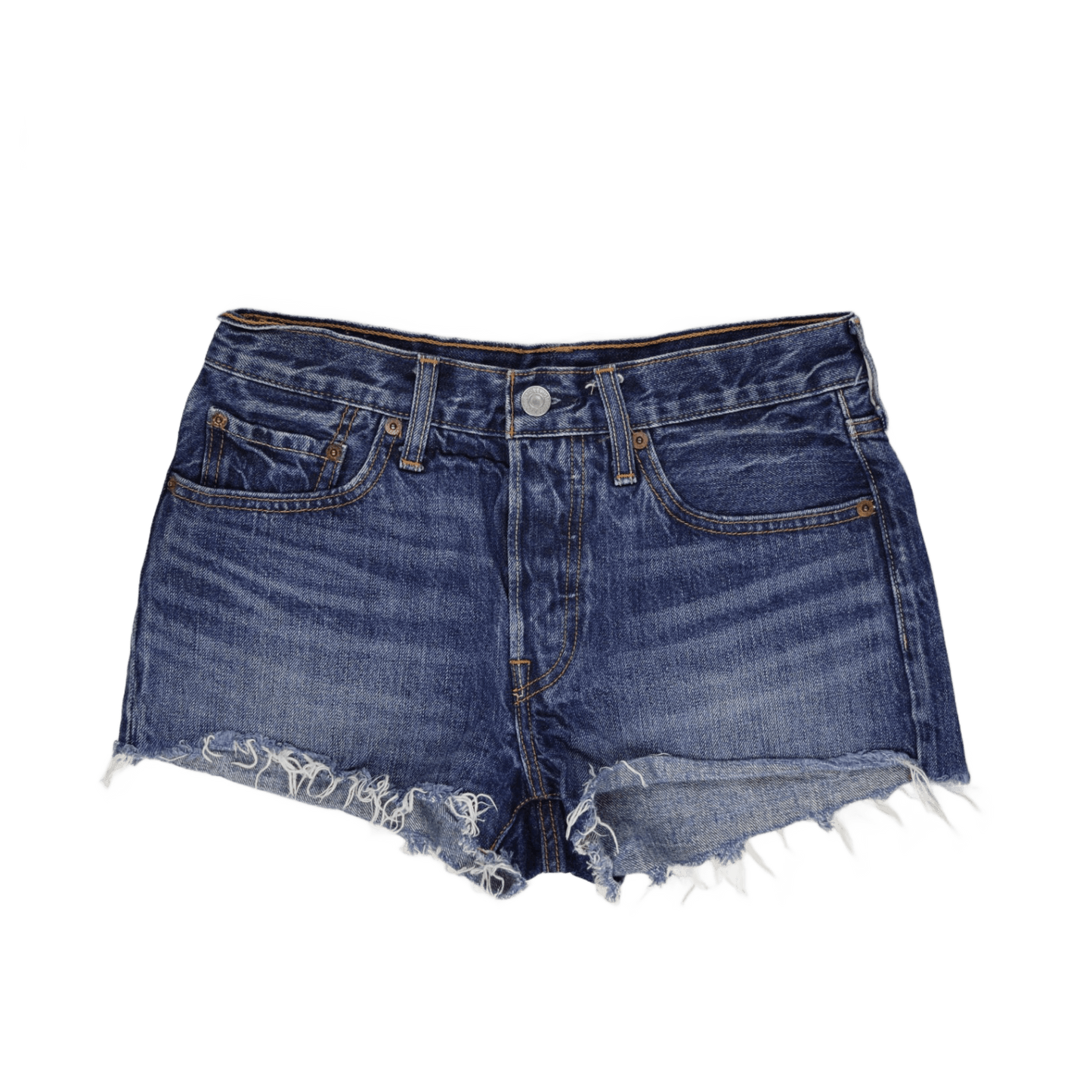 Levi's 501 Vintage Blue Distressed Denim Shorts W27 100% Cotton Women's