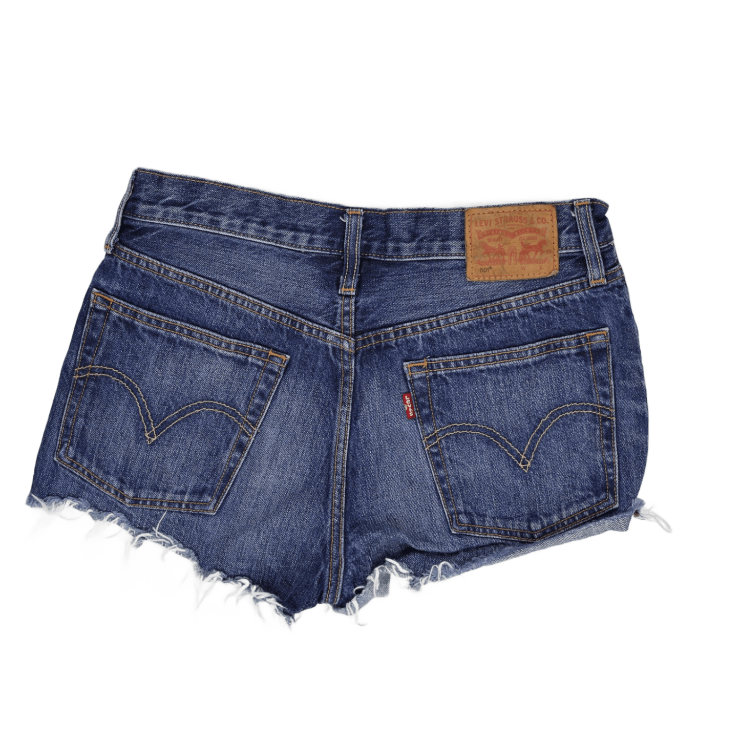 Levi's 501 Vintage Blue Distressed Denim Shorts W27 100% Cotton Women's