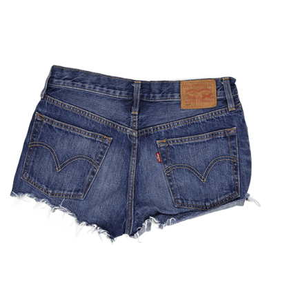 Levi's 501 Vintage Blue Distressed Denim Shorts W27 100% Cotton Women's